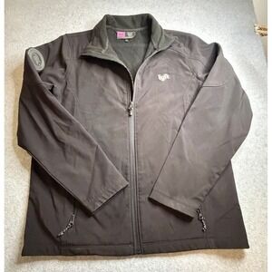 Lyft Driver Softshell Jacket Black Fleece Lined Full Zip Size S